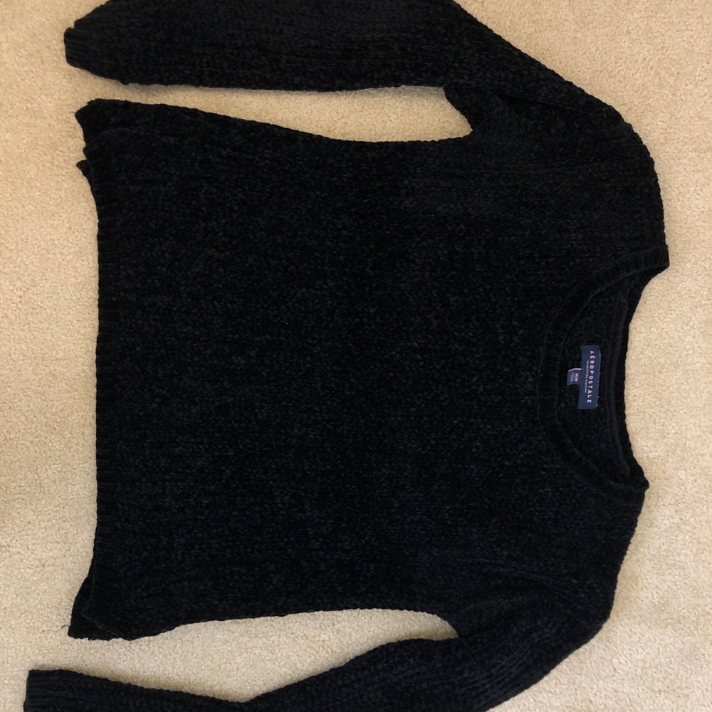 Black chenille sweater
